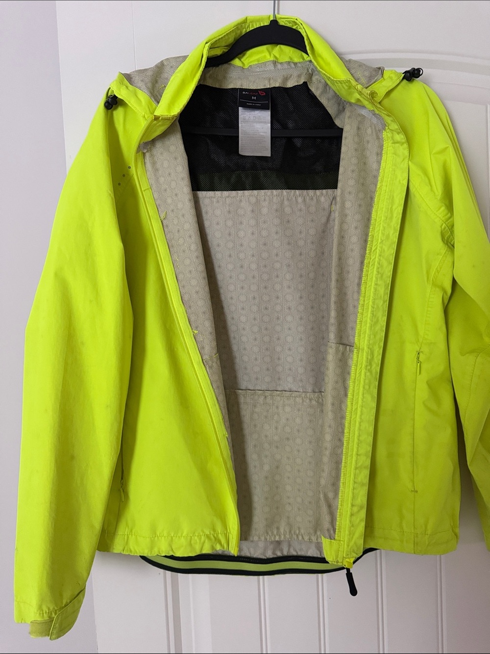 Baleaf Neon Lime Hooded Kids Rain Jacket
